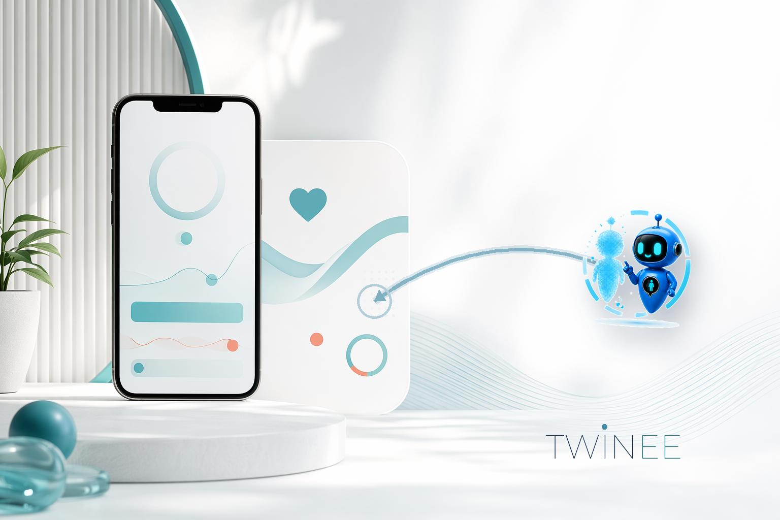 Twinee montre une application de santé sur téléphone