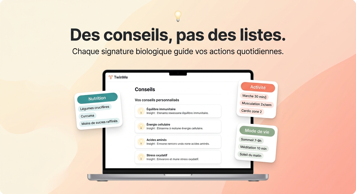 Personalized action plan cards in the TwinMe portal