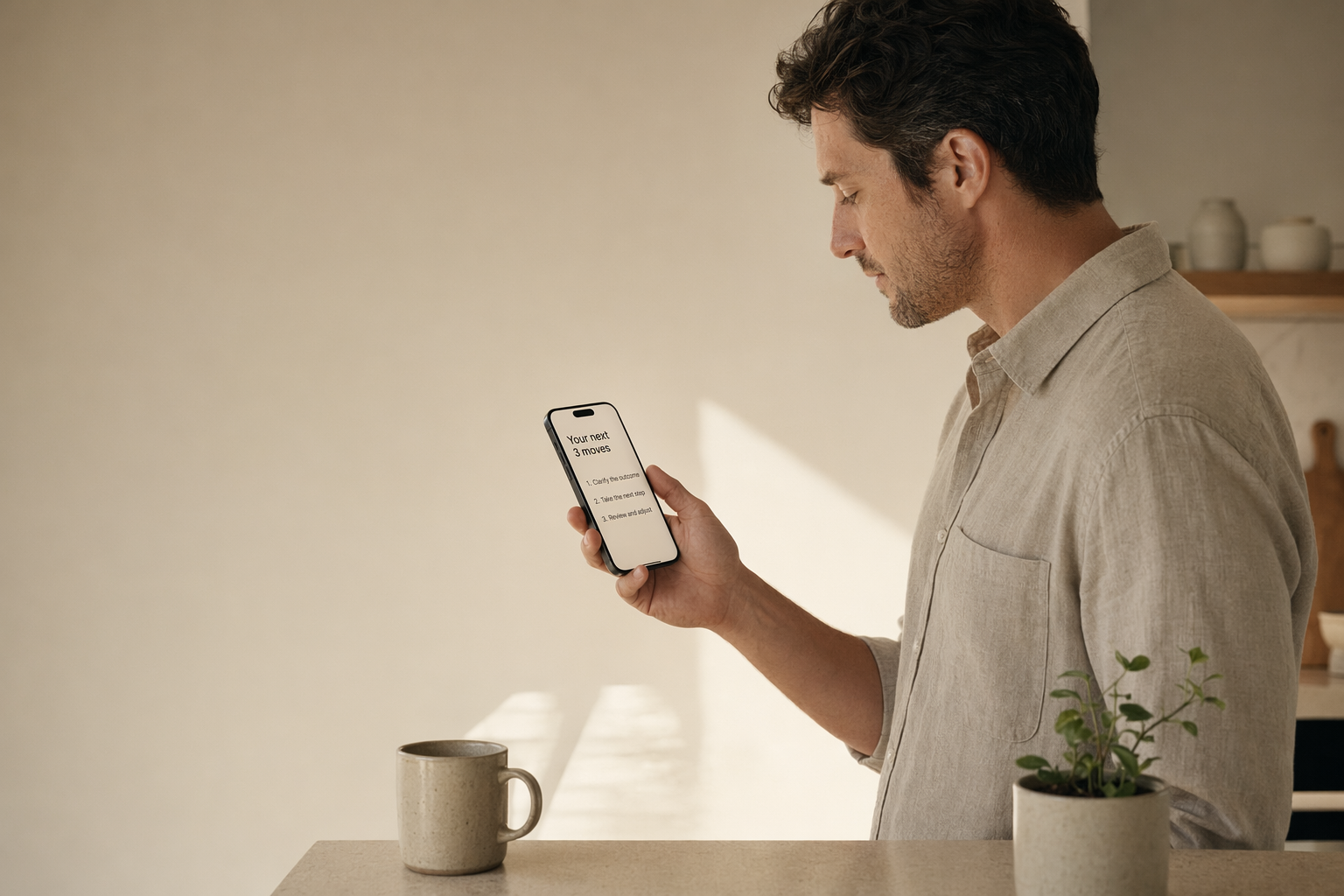 Person using a phone to add everyday context