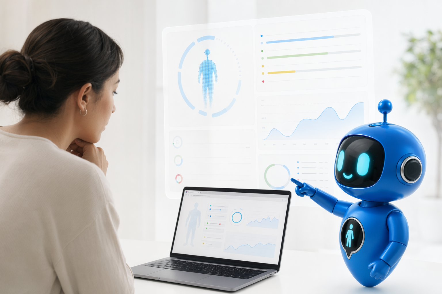 TWINEE virtual assistant guiding a user through health optimization insights