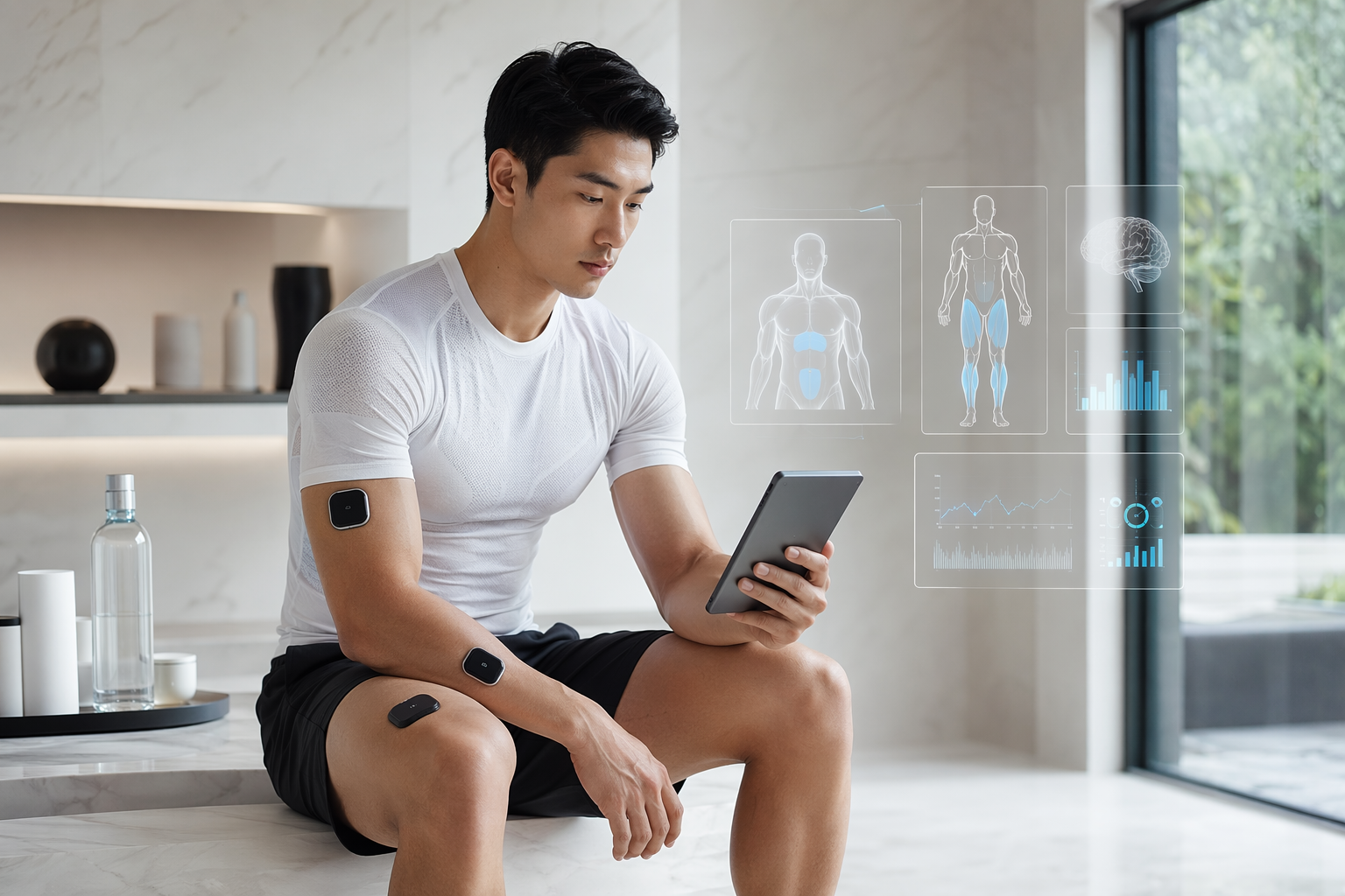 Elite athlete in recovery setting