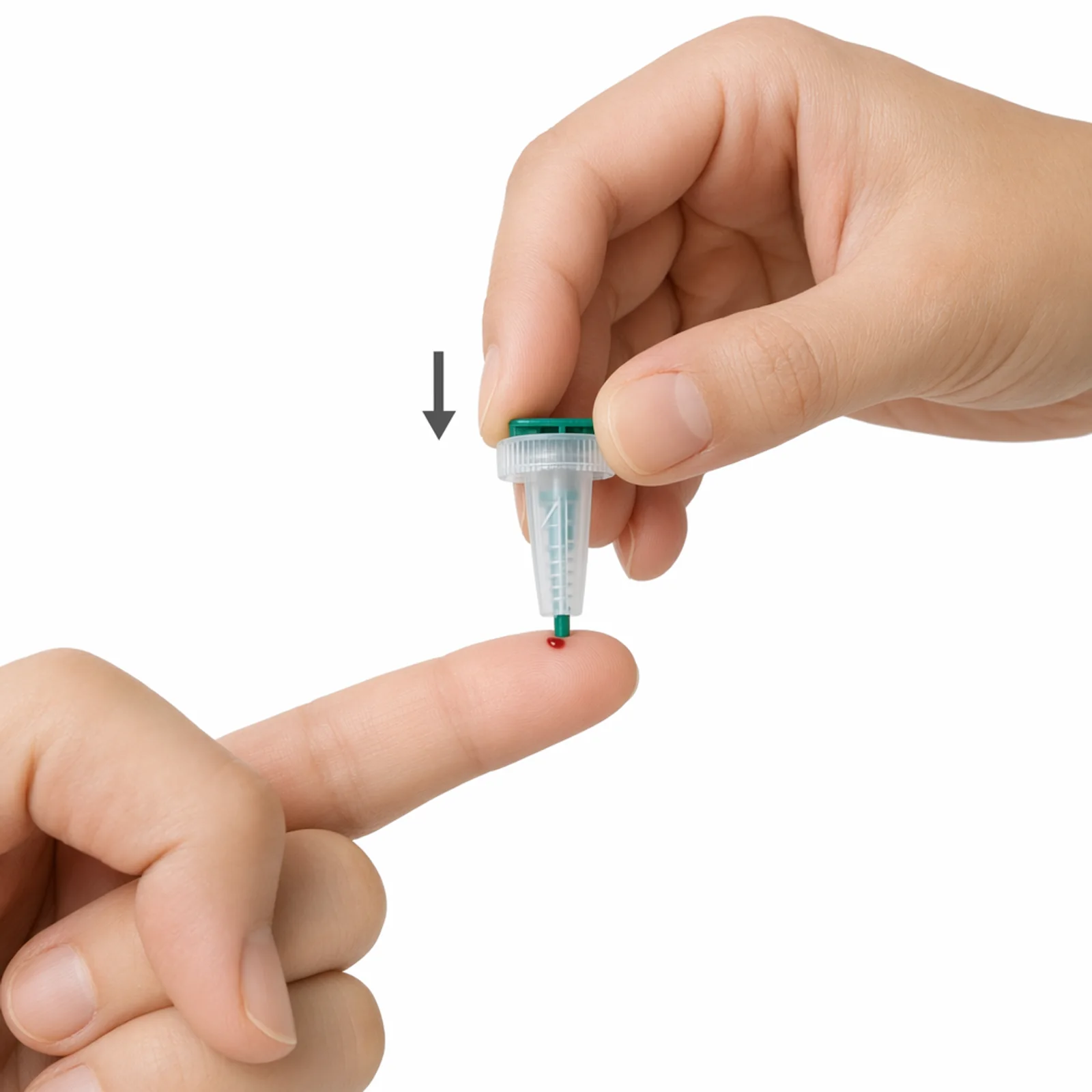 Using the lancet on a fingertip