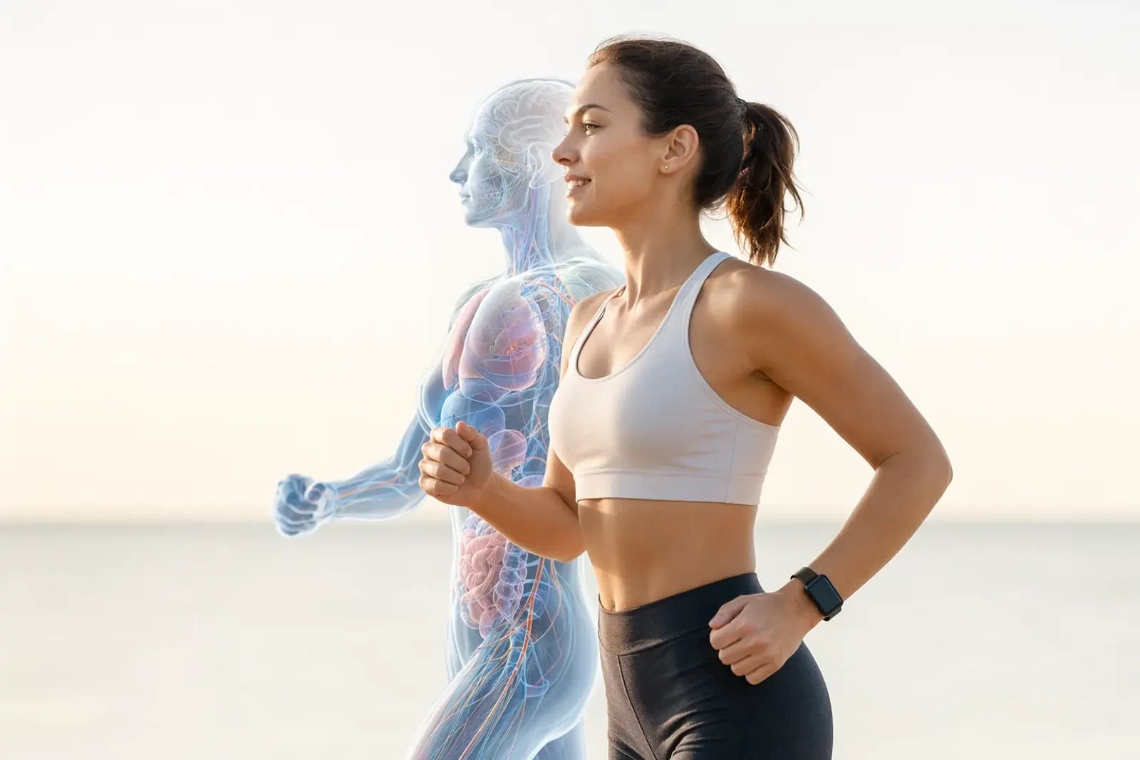 Illustration of a runner and her virtual double